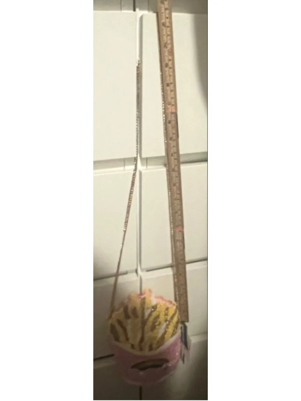 Women's Unbranded Pink Yellow Beaded French Fry Crossbody Bag One Size
